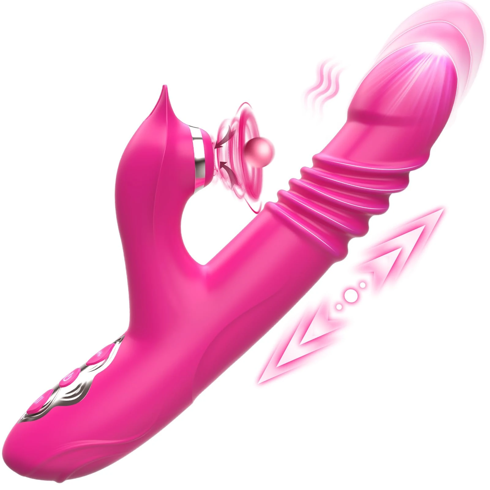 Faster Spring Driven Thrusting Rabbit Vibrator, Spiral Friction Dildo Adult Sex Toys with Clitoral Stimulator, 8 Thrust & 5 Slap Modes Sex Toy, Aoonice Wand G Spot Vibrater for Women Couples Anal Toy