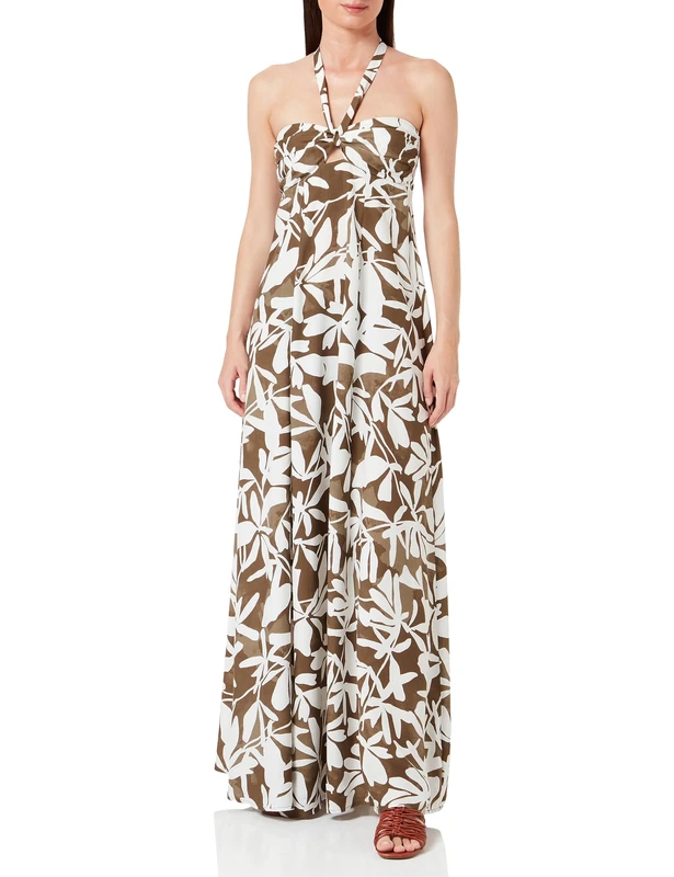 Mavi Women's Woven Dress, Brown, White, XL - Image 1