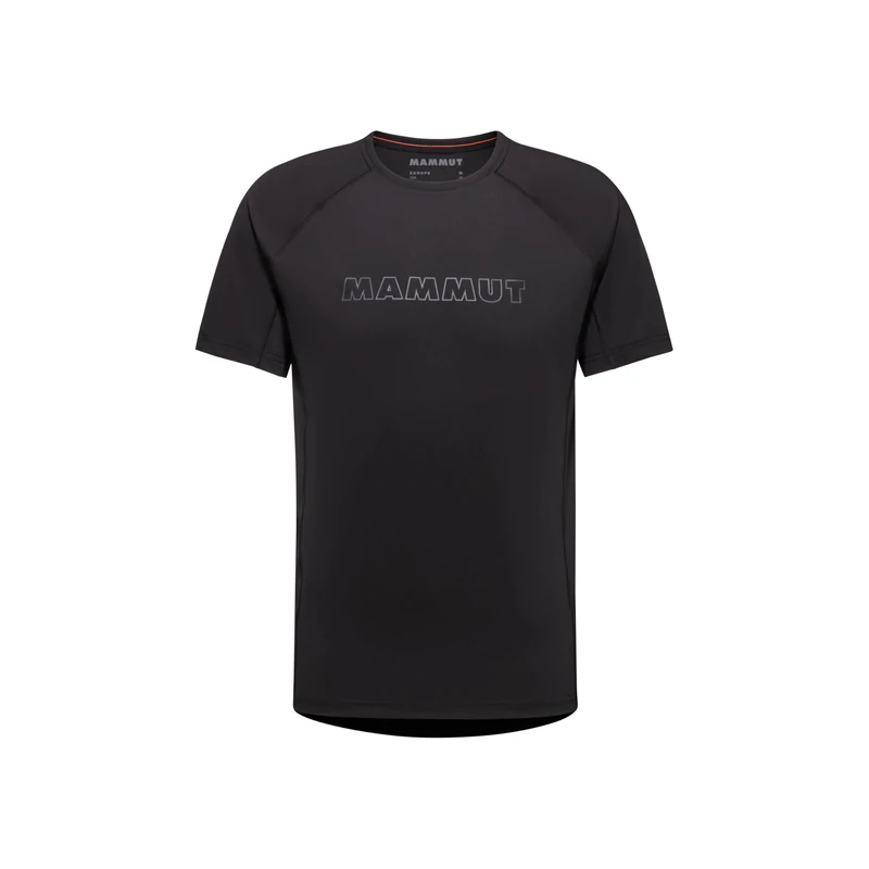 Mammut Selun FL T-Shirt Logo Men | Quick Dry Short Sleeve Shirt, With Sun Protection UPF 50+, For Hiking & Outdoor Sport | Black, S