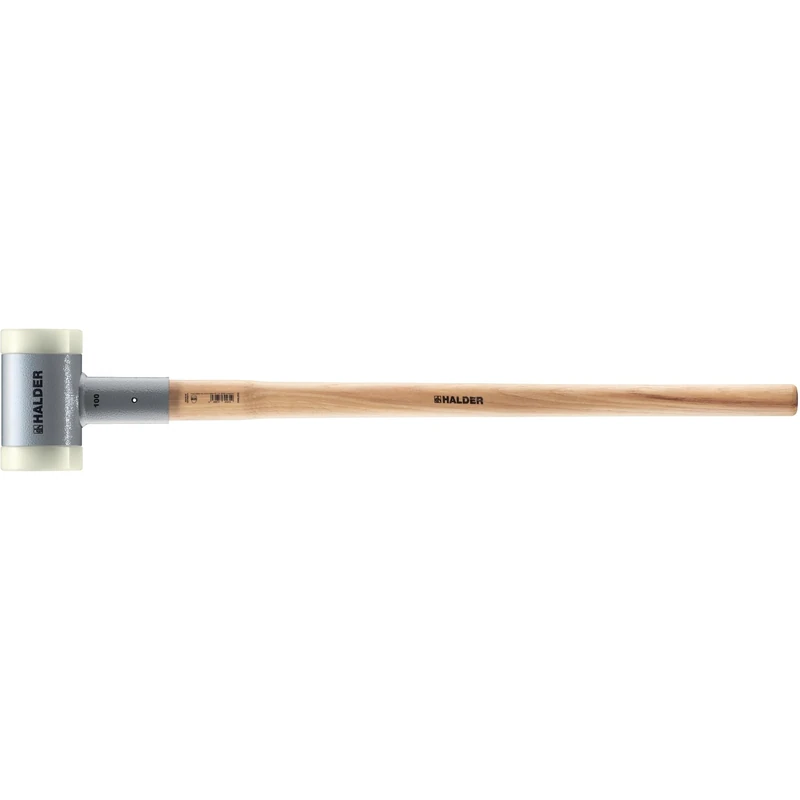 HALDER Mallet with Vibration-Absorbing Ergonomically Shaped and Painted Hickory Handle Diameter 100 mm Weight 5000 g 3366.0S5