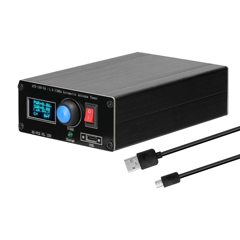 YUEOU ATU-100-0A 1.8-55MHz Mini Automatic Antenna Tuner 0.91inch OLED Display Aluminum Alloy Outcase with1800MAh Battery - Image 1
