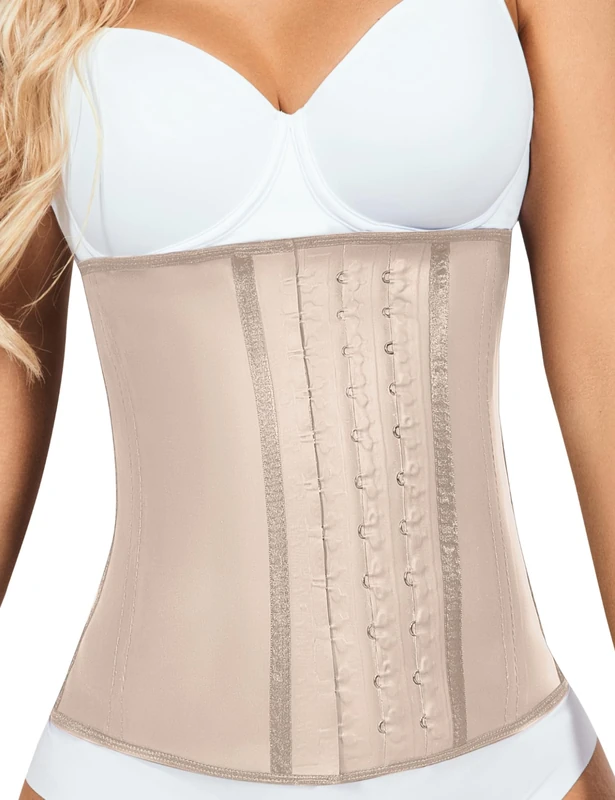 Lady Slim Fajas Colombianas Reductoras Y Moldeadoras para Mujer Underbust Latex Waist Trainer Hourglass Body Shaper for Women, Beige, XS - Image 1