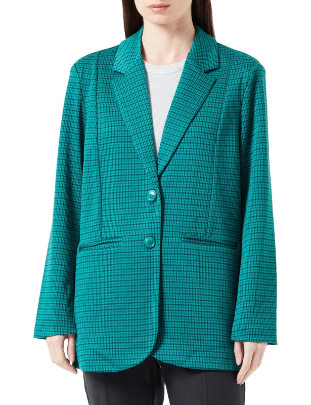 ICHI Women's Ihkate Cameleon Oversize Bl Blazer, 185424/Cadmium Green, S