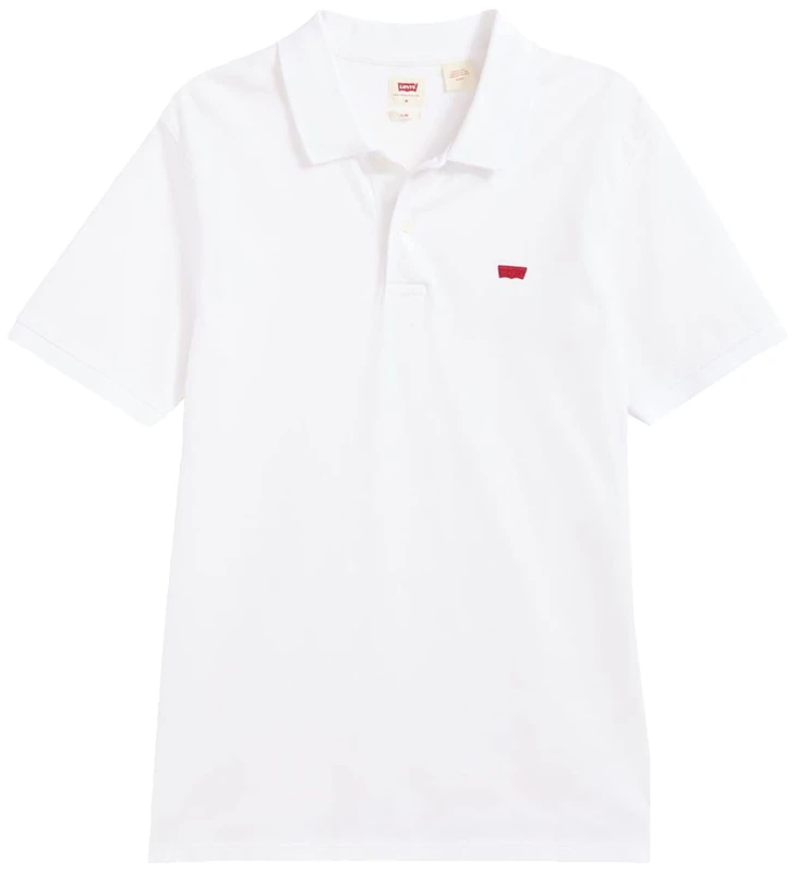 Levi's Men's Slim Housemark Polo Shirt, Bright White, M