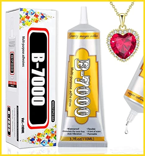 Clear B7000 Jewelry Glue - 110ml/3.7 fl oz Multipurpose Adhesive for Rhinestones, Beads, Fabric, Metal, Nail Art, Wood, Glass - Super Strong and Waterproof