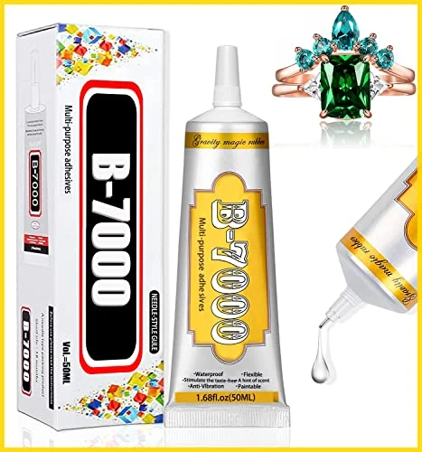 Clear B7000 Jewelry Glue - 50ml/2.1 fl oz Multipurpose Adhesive for Rhinestones, Beads, Fabric, Metal, Nail Art, Wood, Glass - Super Strong and Waterproof