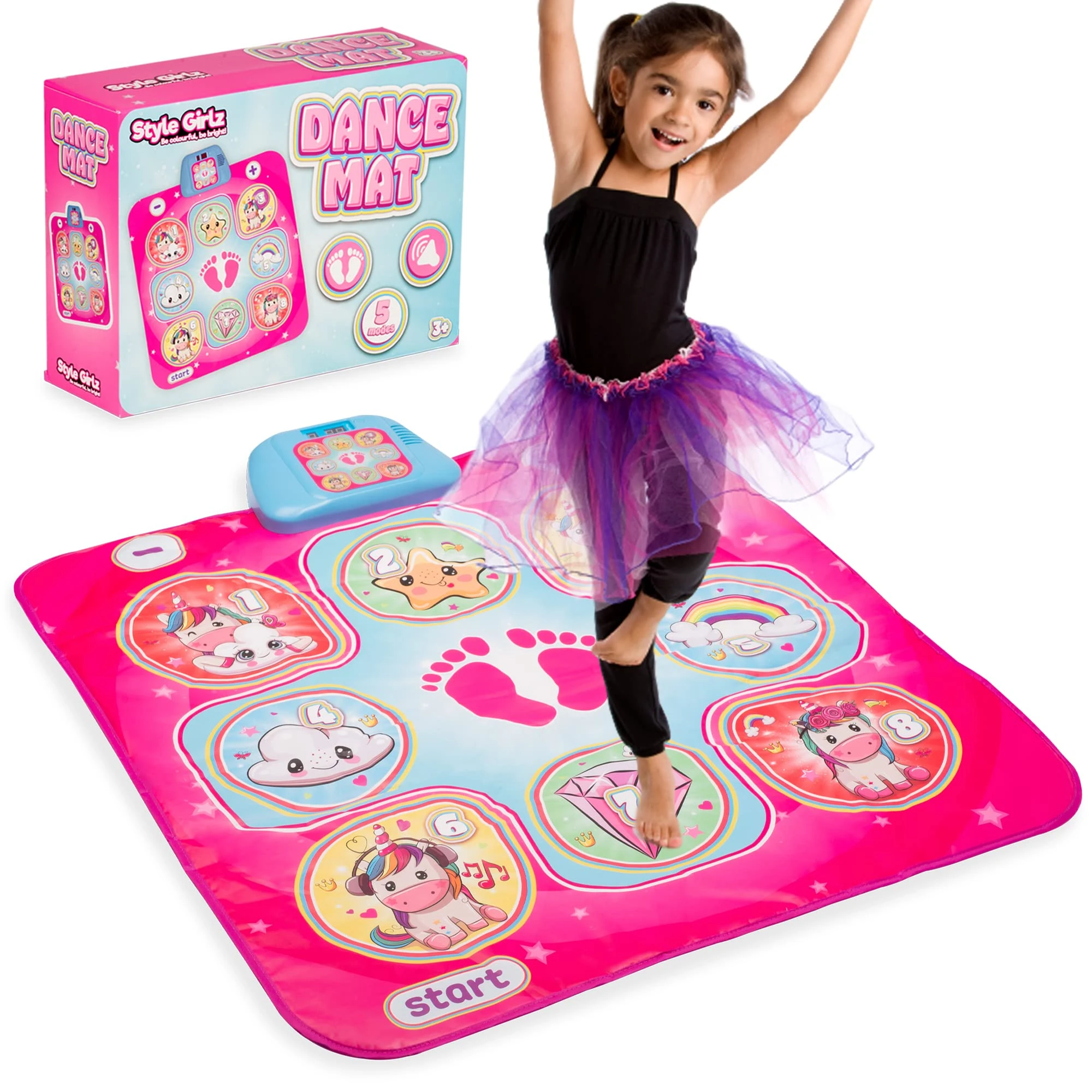 Style Girlz Dance Mat For Girls - Dance Pad With UK Music - Kids Musical Dance Mat With 6 Fun Game Modes - Suitable For Kids Age 3 Years Plus