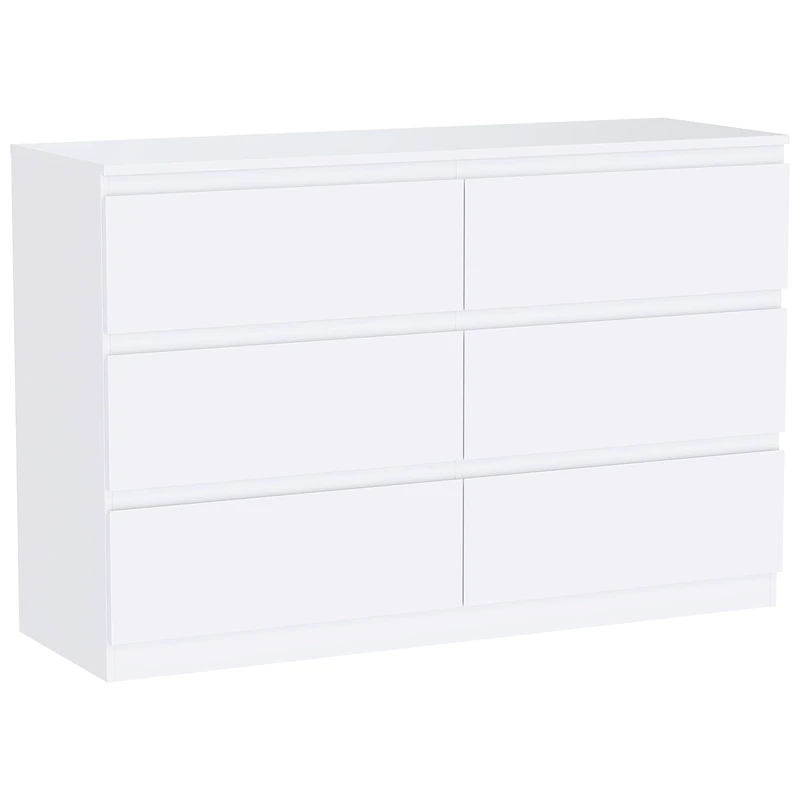 Vida Designs Denver 6 Drawer Chest of Drawers White – Modern Wooden Storage Unit