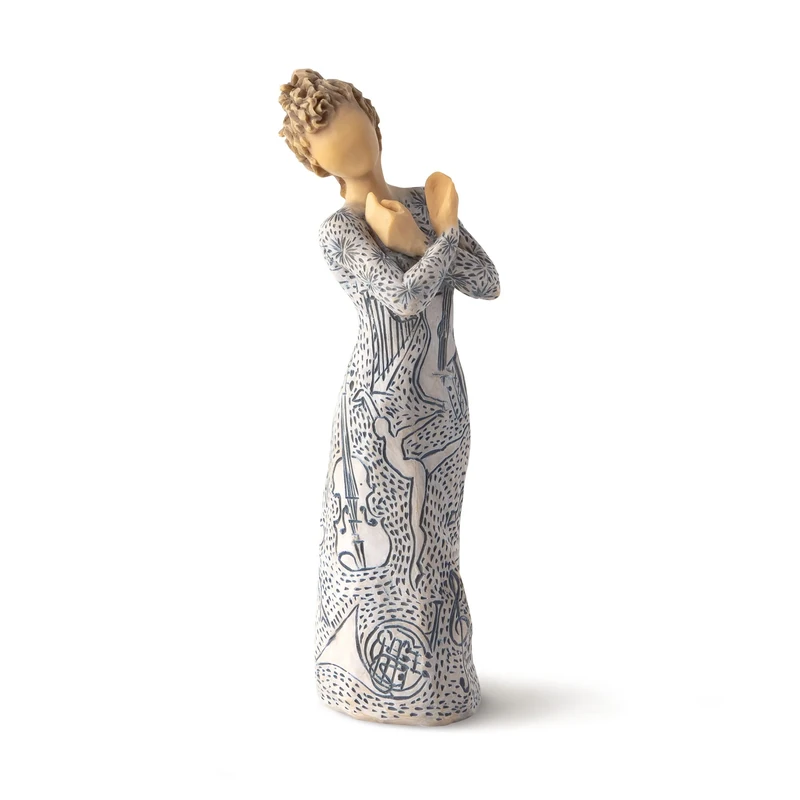 Willow Tree Music Speaks (Lighter Skin), Sculpted Hand-Painted Figure, Blue, 7'' high