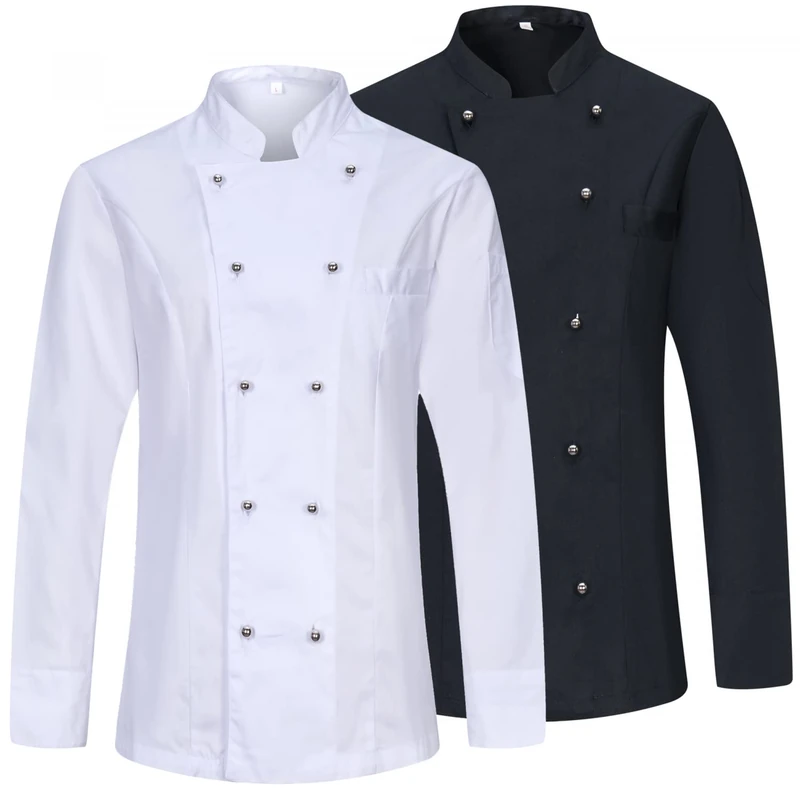 MISEMIYA - PACKAGE 2 UNITS - WOMEN'S CHEF JACKET - WOMAN CHEF UNIFORMS WOMEN'S KITCHEN JACKET - Ref.848-3XL, BLACK-WHITE - Image 1