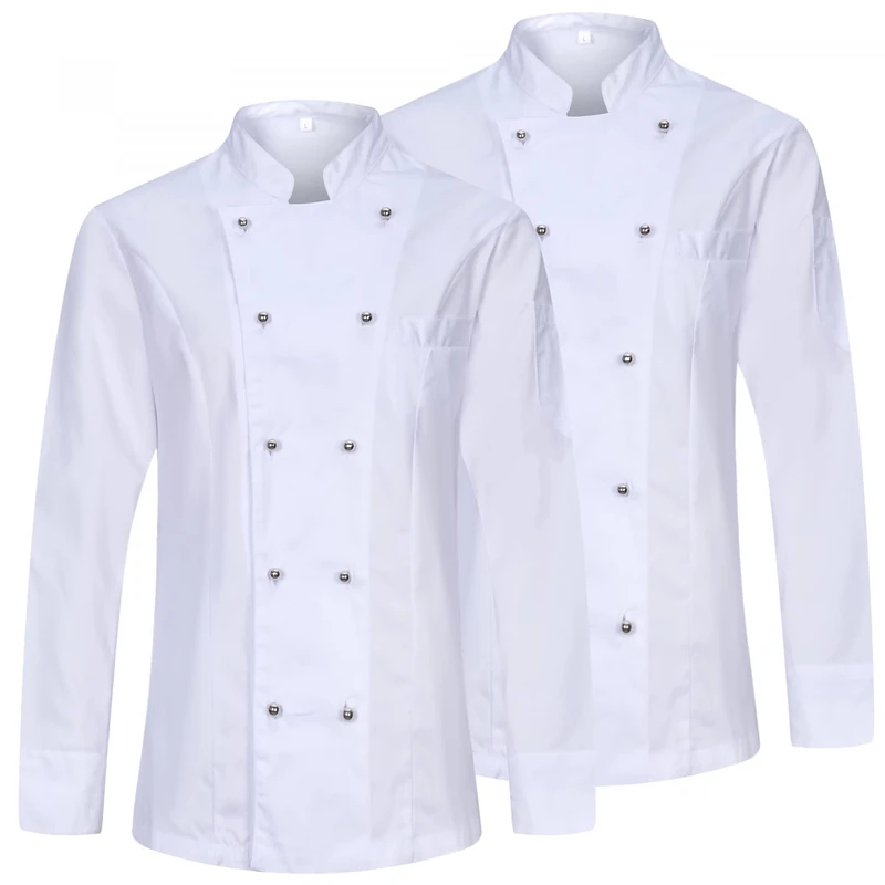 MISEMIYA - PACKAGE 2 UNITS - WOMEN'S CHEF JACKET - WOMAN CHEF UNIFORMS WOMEN'S KITCHEN JACKET - Ref.848 - Small, White