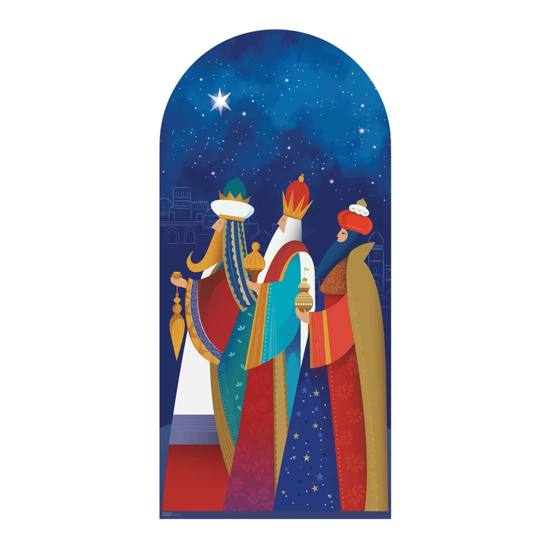 Star Cutouts SC4199 – Three Kings Christmas With Gifts Cardboard Cutout, Traditional Holiday Decoration