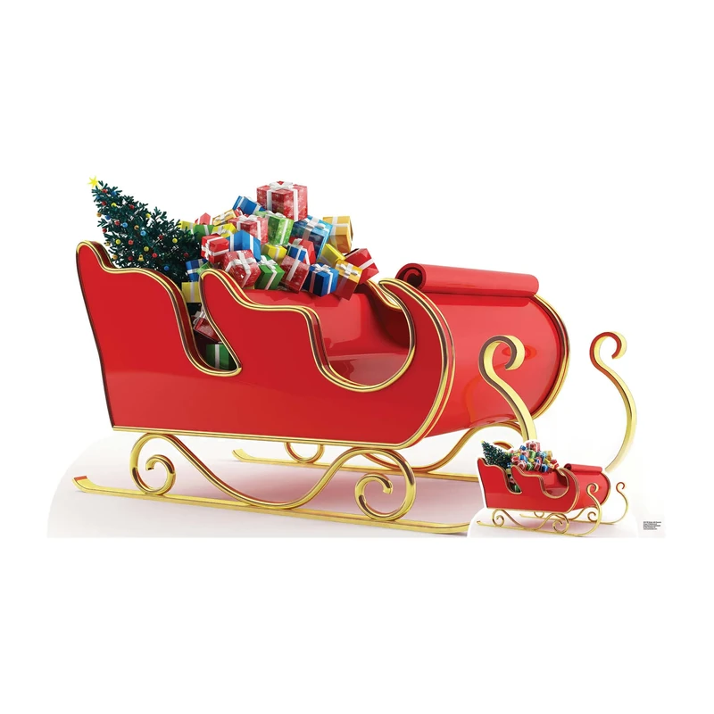 Star Cutouts SC4198 – Santa’s Sleigh with Presents Christmas Large Cardboard Cutout, Festive Holiday Decoration