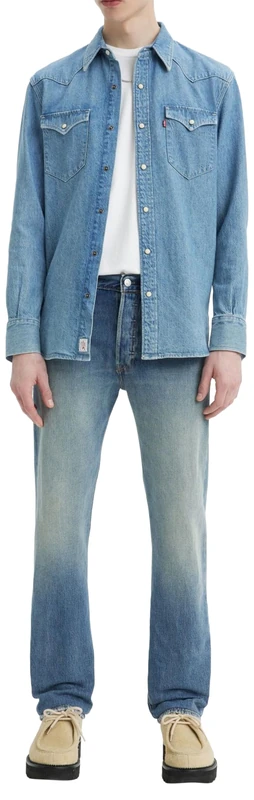Levi's Men's 501 Original Fit Jeans, Misty Lake, 33W / 30L