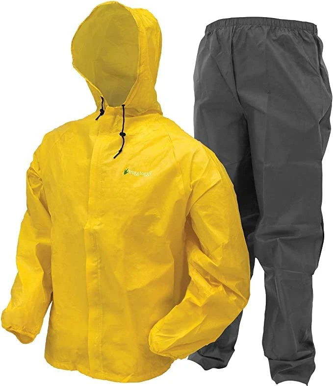 FROGG TOGGS mens Ultra-lite2 Waterproof Breathable Rain Suit in Short Or Long, Yellow/Black, L Short - Image 1