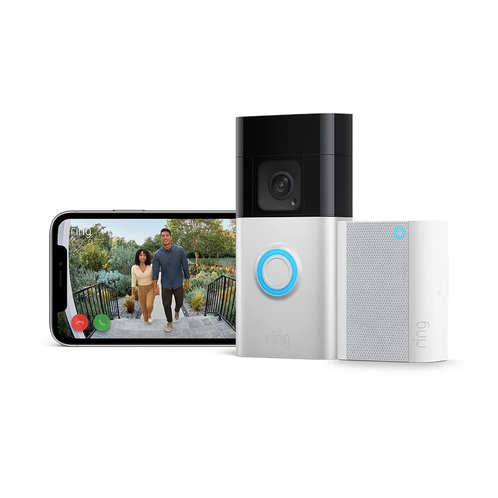 Ring Battery Video Doorbell Plus (Newest gen) + Chime | DIY Wireless Video Doorbell Camera with 1536p HD Video, Head-To-Toe View, Quick Release Battery Pack | Easy to install (5min)