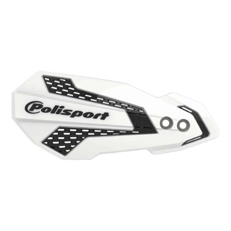 POLISPORT 8308200039 – Hand Protectors MX FLOW 1 MX-Style Plastic Attachment Point Including Mounting Kit Compatible with Kawasaki Motorcycles in White/Black