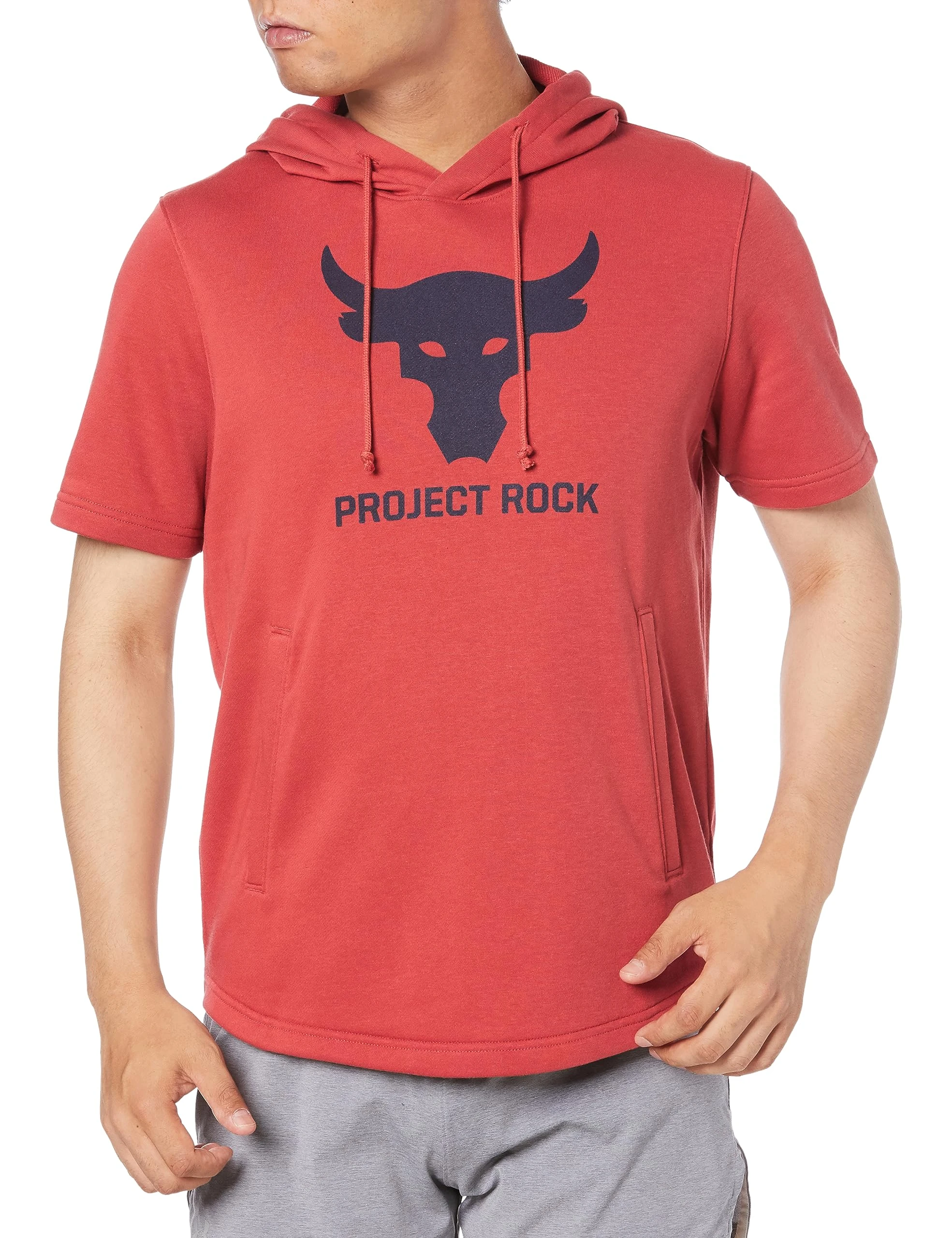 Under Armour Mens Project Rock Terry Hoodie Hoody Top Heritage Red M