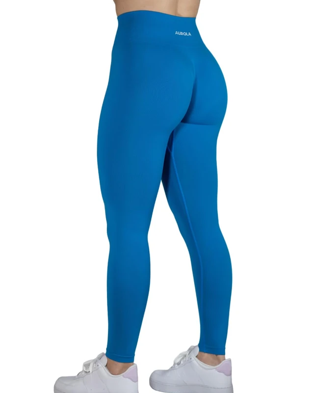 AUROLA Dream Collection Workout Leggings for Women High Waist Seamless Scrunch Athletic Running Gym Fitness Active Pants, Diva Blue, S