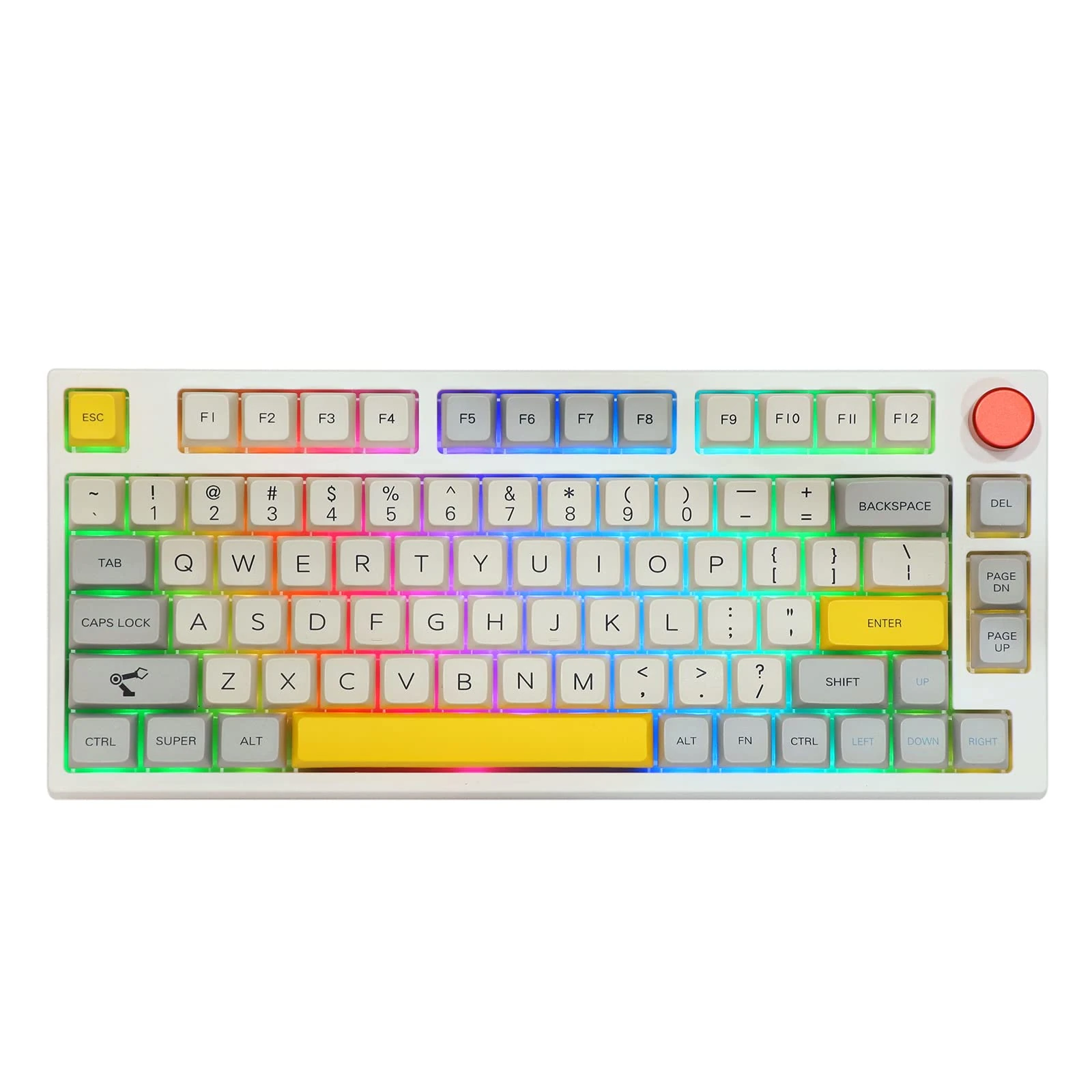 EPOMAKER Theory TH80 Pro 75% Hot Swap RGB 2.4Ghz/Bluetooth 5.0/Wired Mechanical Keyboard with MDA Keycaps, 4000mah Capacity Battery, Knob Control for WIN/Mac/PS4/PS5/Xbox (Flamingo Switch)