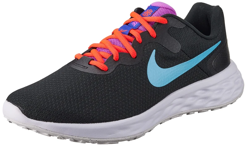 NIKE DC3729-011 Revolution 6 Next Nature Sneaker Female Black/Baltic Blue-Bright Crimson UK 5