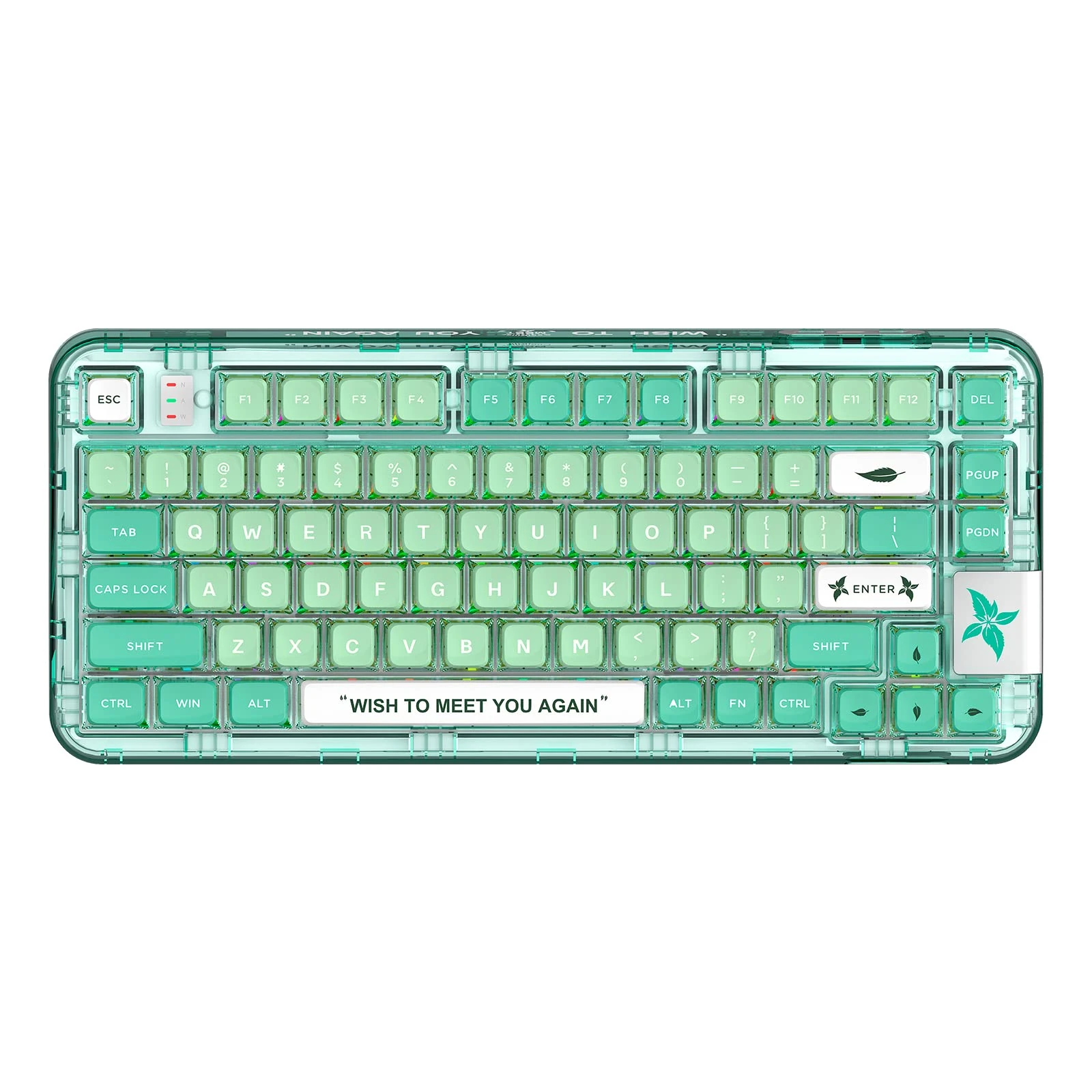 YUNZII CK75 Wireless Hot Swappable Mechanical Keyboard, Transparent Acrylic Gasket Mounted Keyboard for for Windows/Mac (Green, Glory Switch)