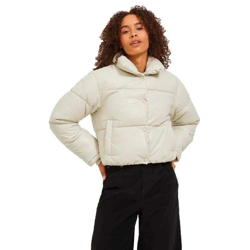 JJXX Women's Jxbreezy OTW Sn Faux Leather Short Jacket Buffer, Bone White, M