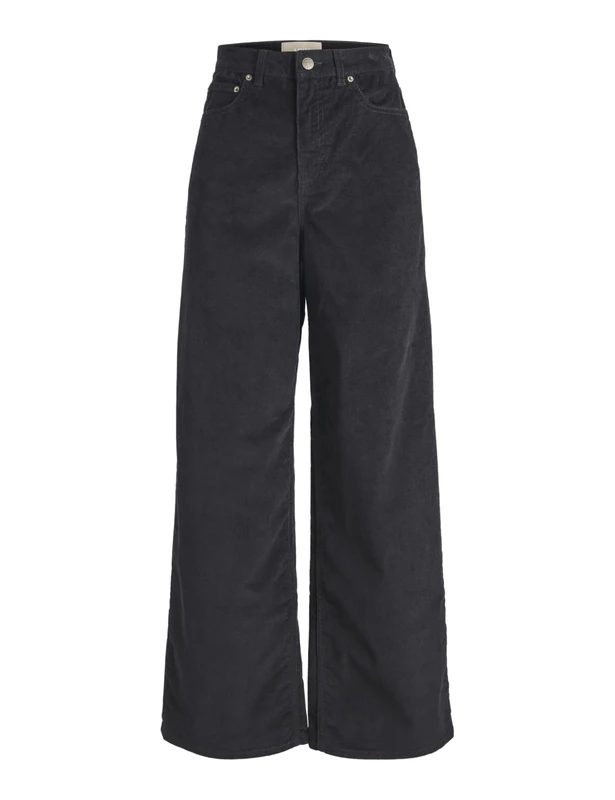 Jack & Jones Women's Jxgelly Wide Cord Hw Pant Sn Trousers, Black, 29W x 30L