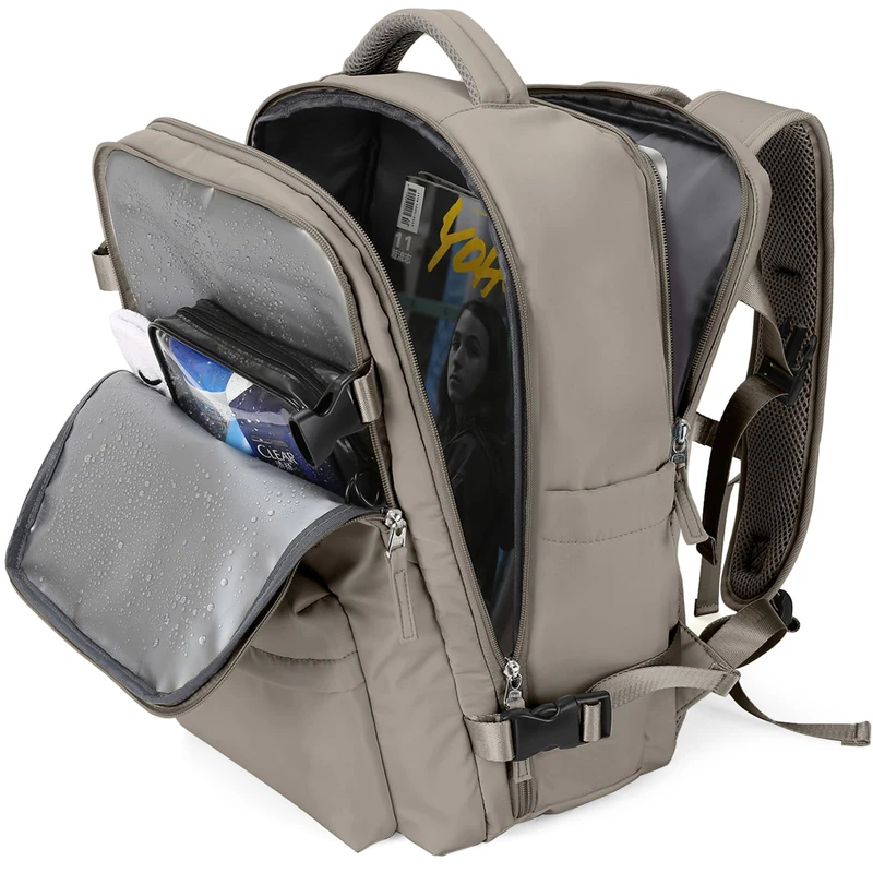WONHOX travel backpack, A93-grey Brown, L, Pure