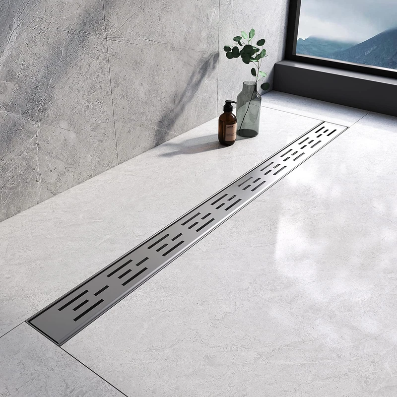EMKE Linear Shower Drain 900mm, 304 Stainless Steel Floor Drain Invisible Shower Linear with Odor Stop and Hair Strainer, Wet Room Drain for Kitchen, Bathroom and Washroom - Image 1