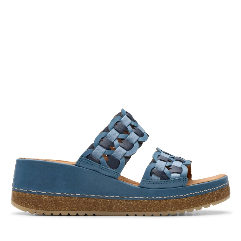 Clarks Kassanda Mule Womens Blue Combi, 4