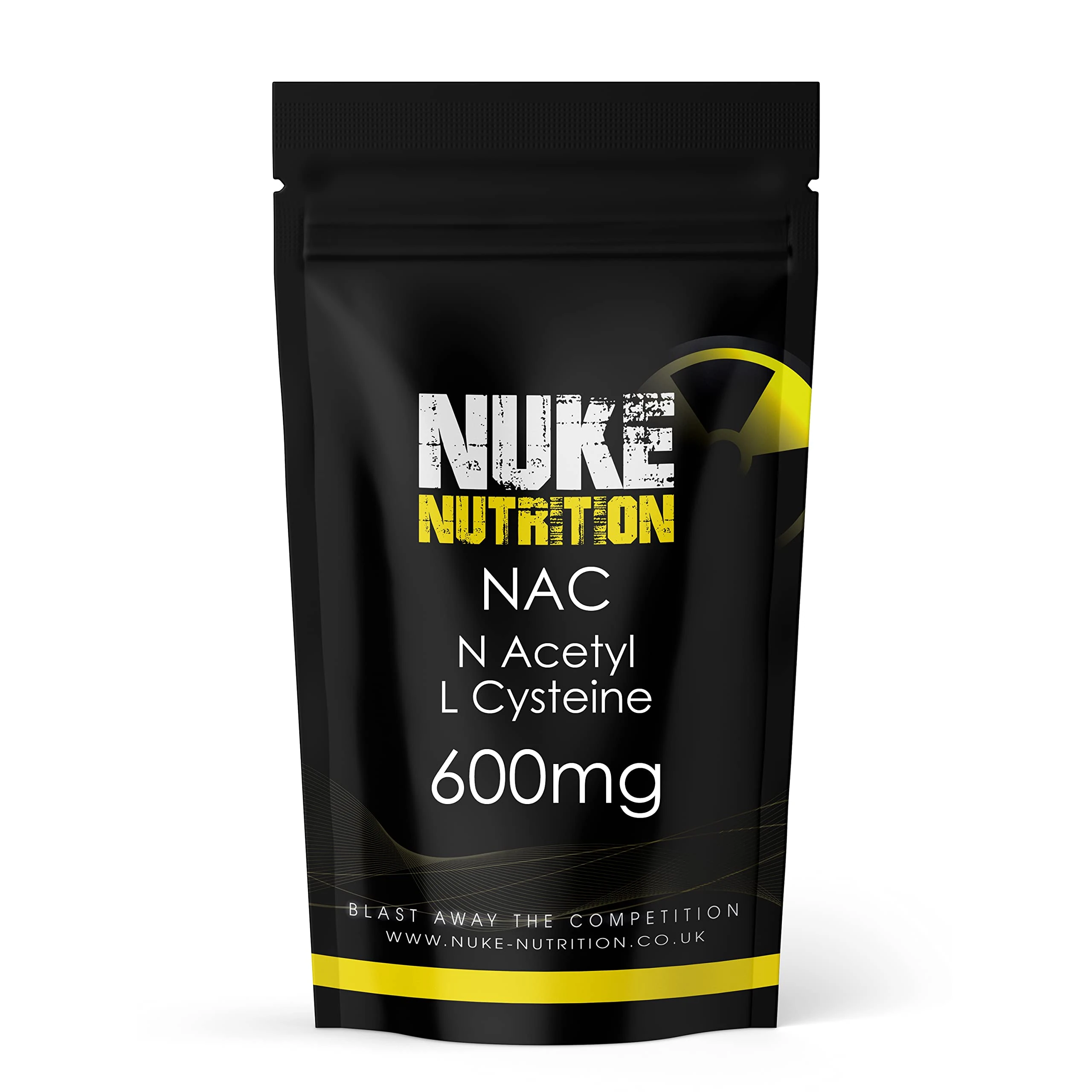 Nuke Nutrition NAC Supplement 600mg | High Strength NAC N-Acetyl-Cysteine 180 Vegan Capsules with High Bioavailability | Amino Acid N-Acetyl-Cysteine Nutritional Supplements | Manufactured in The UK