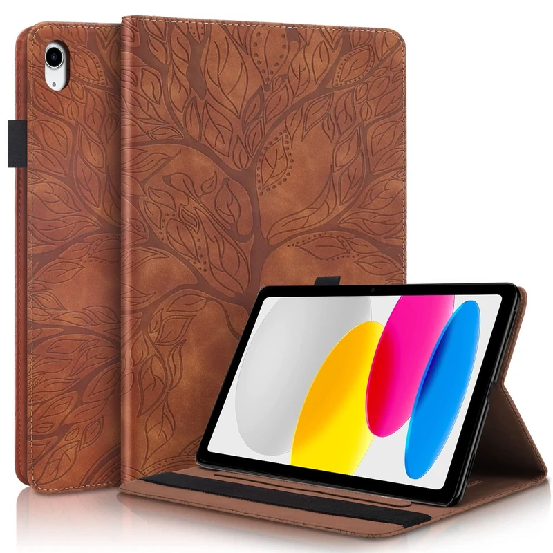 Succtopy Case for iPad 11th Generation (A16) 11 Inch 2025, iPad 10th Generation 10.9 Inch 2022 Folio Flip PU Leather Cover with Pen Holder Protective Tablet Case with Stand Function Brown