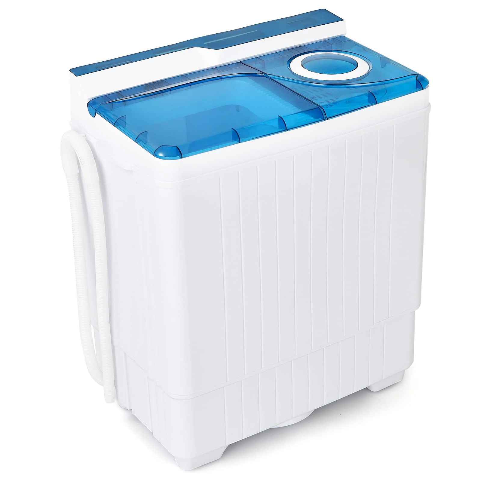 TANGZON Twin Tub Washing Machine, 10.5/8.5/4.5KG Portable Washer and Spin Dryer with Timer Control, Compact Washer for Camping Dorm Caravan RV, 7.5/6.5/3.5KG Washing 3/2/1KG Drying (8.5KG, Blue)