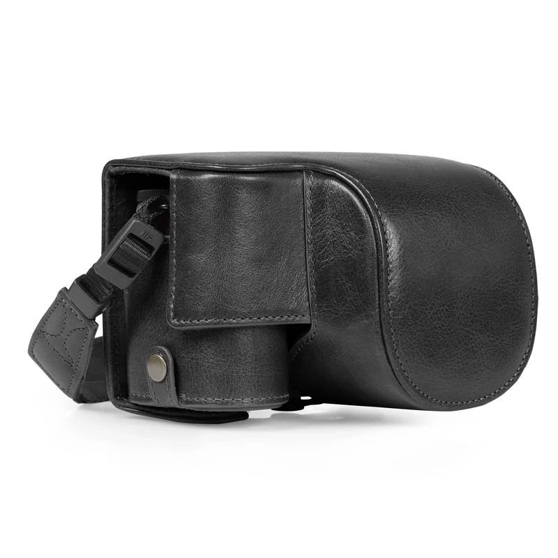 MegaGear Ever Ready Genuine Leather Camera Case Compatible with Nikon Z30 (Black)
