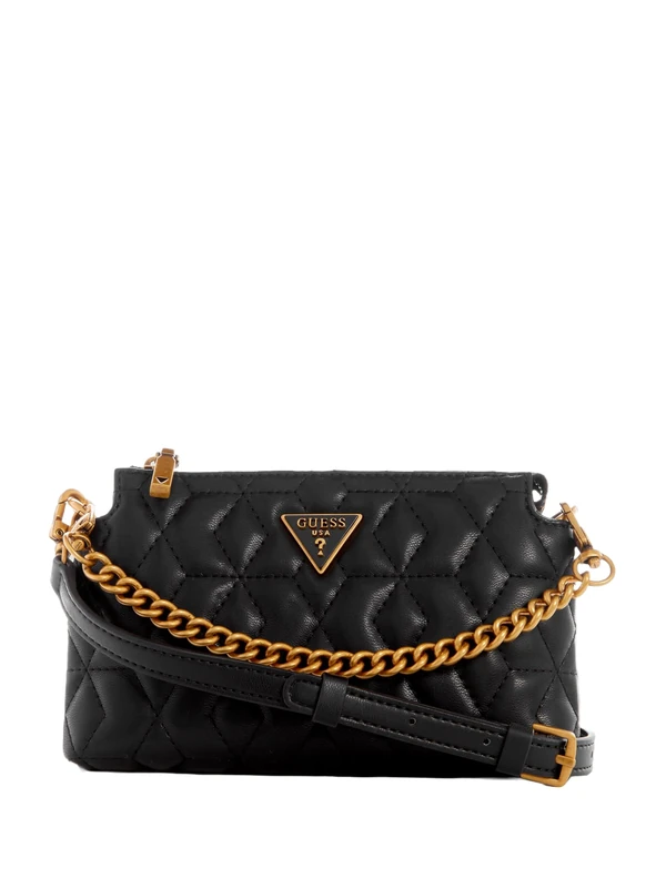GUESS Izzy Status Satchel, Women, One Size, Black, 6x21x14