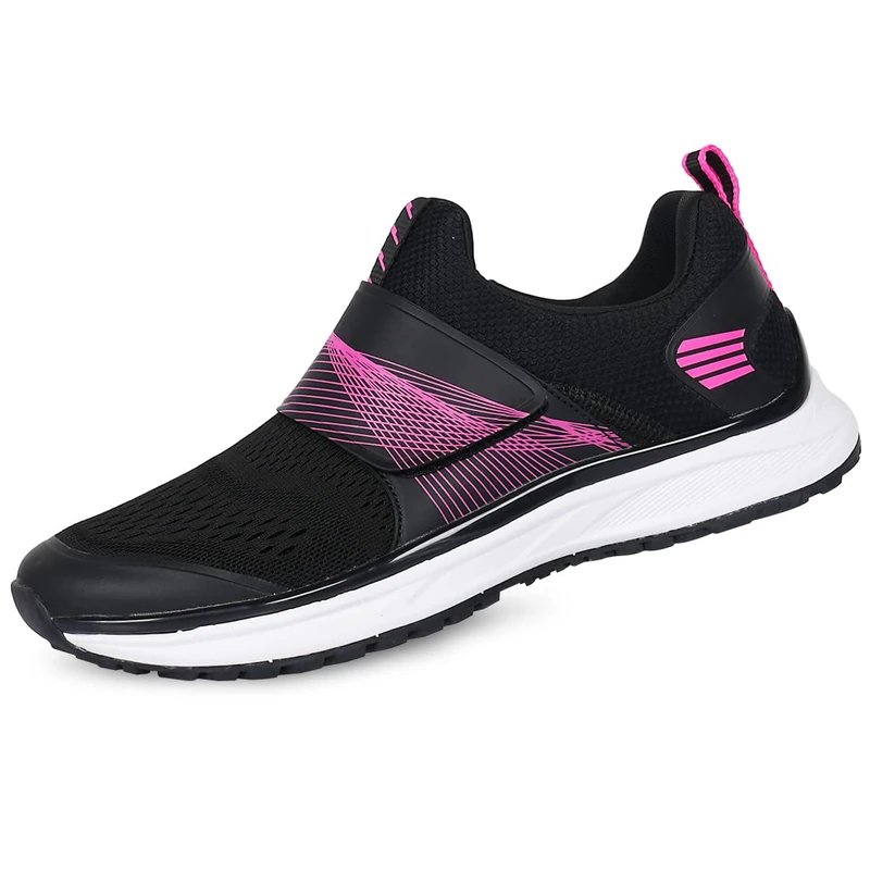 KOFUBOKE Women’s Indoor Cycling Shoes SPD Cleats Compatible Comfortable and Breathable Road Bike Shoes, Black, 6.5 UK