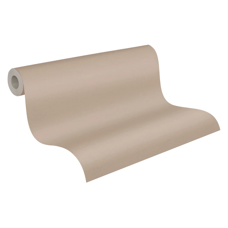 A.S. Création Non-Woven Wallpaper - Plain Wallpaper 390983 in Beige - Plain Wallpaper for Various Rooms - 10.05 m x 0.53 m - Made in Germany