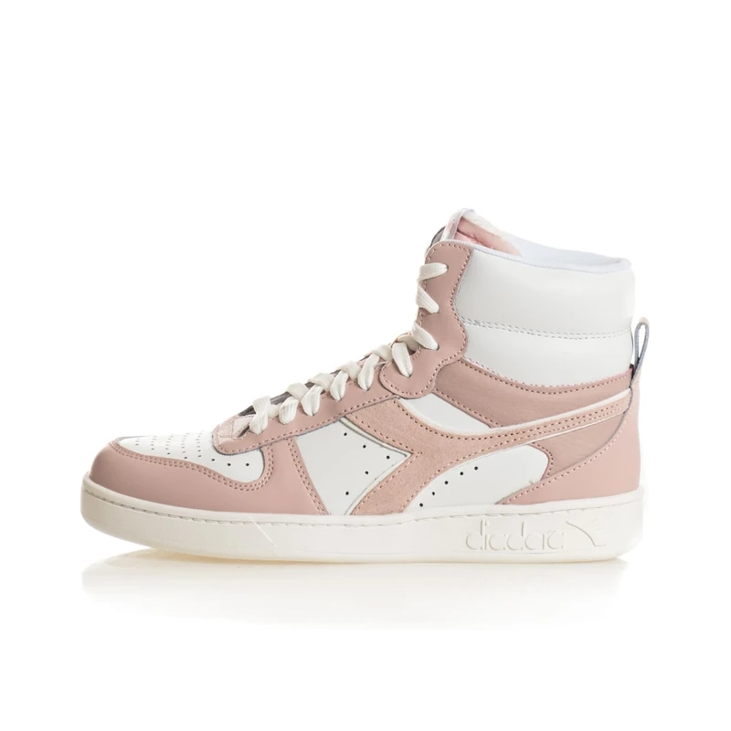Diadora Women's Magic Basket Mid Leather Wn Gymnastics Shoe, White Peach Whip, 3.5 UK