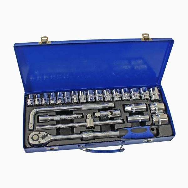 US PRO Tools 25pc 1/2" dr Extendable Ratchet Socket Set 10-32mm Sockets 6pt 3951
