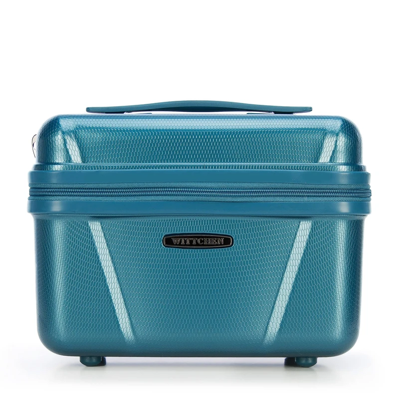 WITTCHEN Cosmetic Case Travel Suitcase Carry-On Cabin Luggage Hardshell Made of Polycarbonate Combination Lock Explorer Line Blue