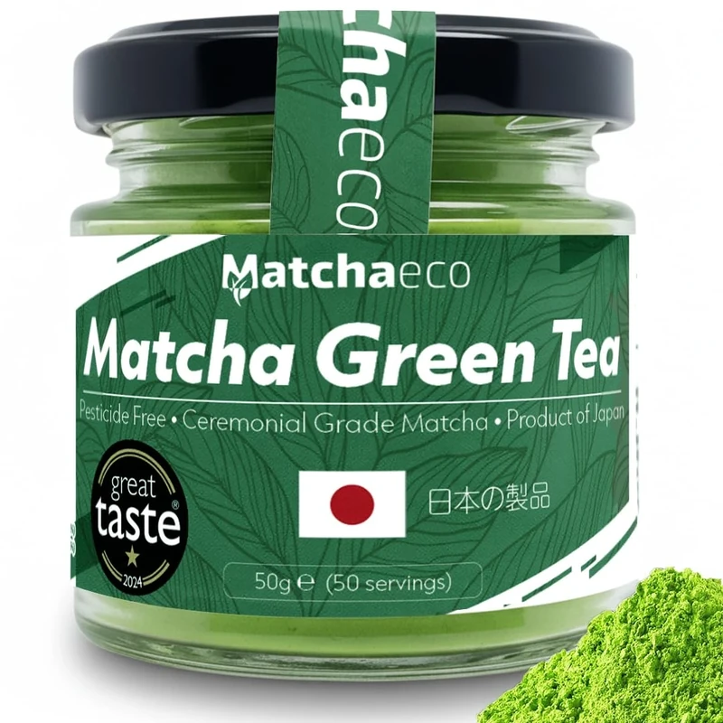 Matchaeco Japanese Matcha Green Tea Powder 50g | Premium Ceremonial Grade, Stone-Ground Matcha from Japan | Matcha for Lattes, Smoothies & Tea | Natural Energy Vegan | Recyclable Jar