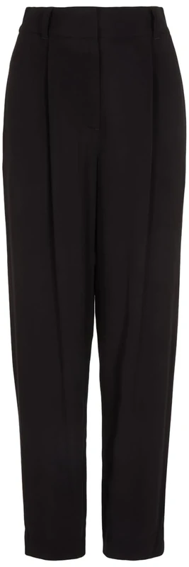 Armani Exchange Women's Limited Edition We Beat As One Pleated Tapered Trousers, Black, XXS