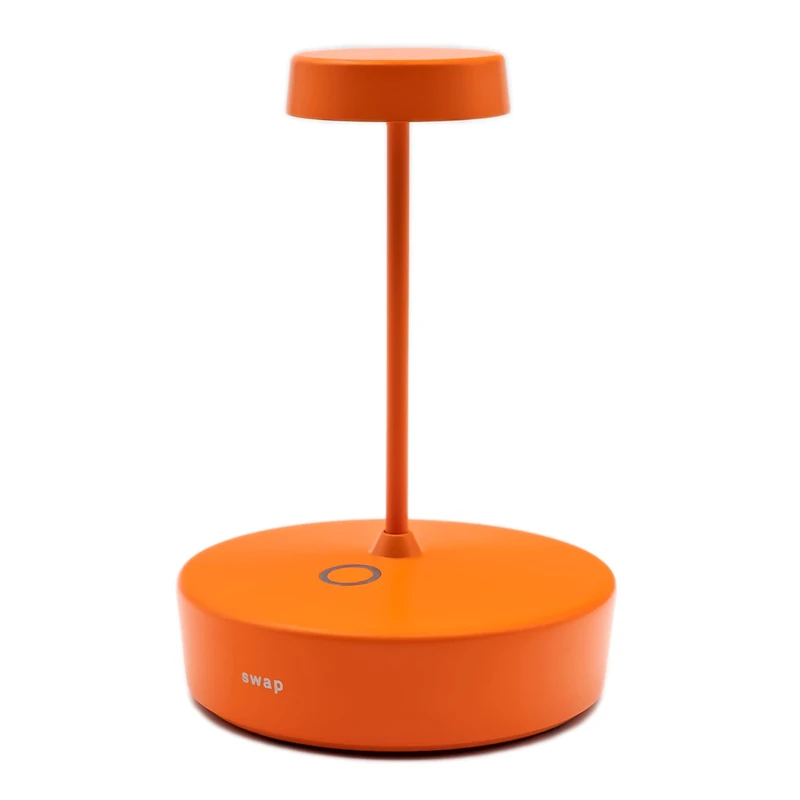 Zafferano, Swap Mini Lamp, Rechargeable Cordless Table Lamp with Touch Controls, Suitable for Interior and Outdoor, Dimmer, 2700 K, Height 14.8 cm, Orange Colour