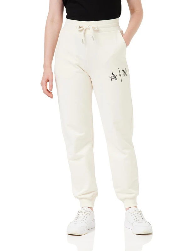 Armani Exchange Women's French Terry Logo Jogging Bottoms Sweatpants, ISO, M