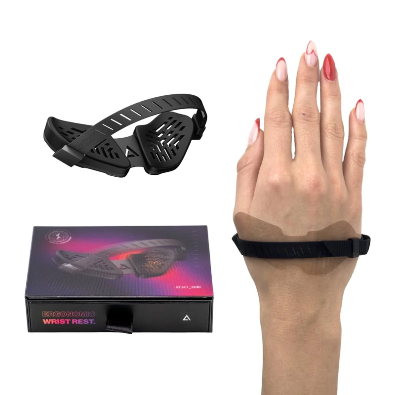 DELTAHUB Carpio G2.0 - Right-Handed Truly Ergonomic Gaming Wrist Rest for Mouse, Gamer Approved, Pain Relief, Anti-Fatigue, Computer, Laptop, Esports, Silicone Strap, Easy Glide (Small, Right, Black)