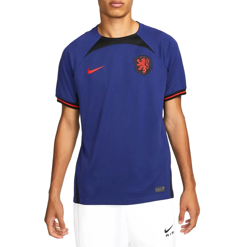 NIKE Men's Nk Df Stad T-Shirt, Dark Blue, Orange, Black, XL