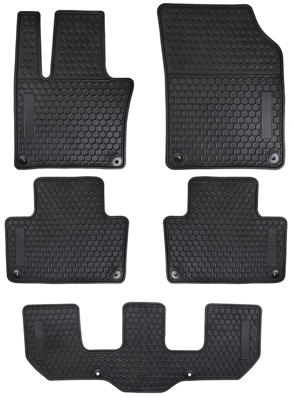 Matericuo Car Floor Mats Custom Fit for 2016-2023 Volvo XC90 1st + 2nd + 3rd Row Black Rubber Auto Liner Mats All Weather Protection Heavy Duty Odorless
