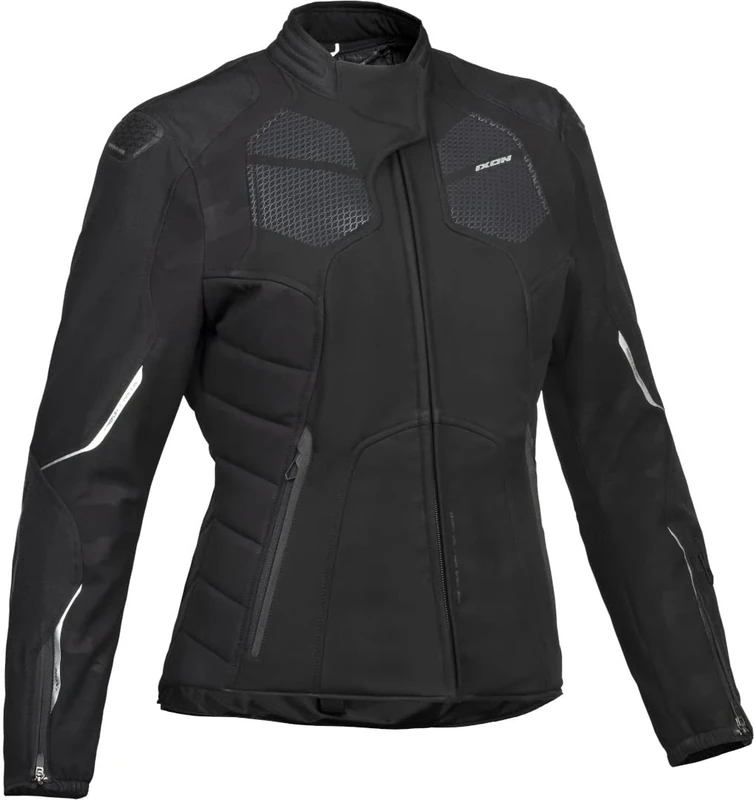 Ixon Women's Cell Lady Motorcycle Jacket, Black Silver, L