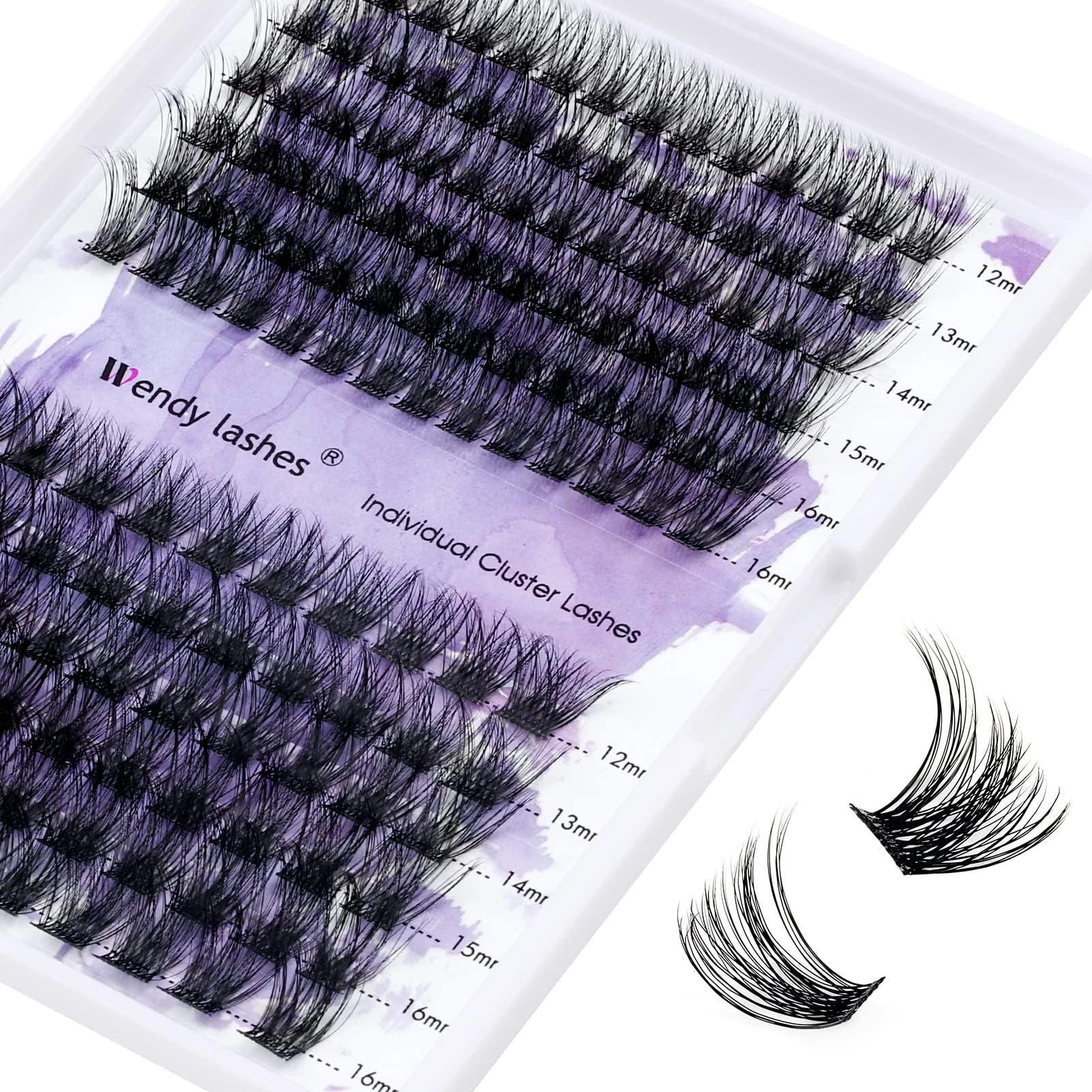 Individual Cluster Lash Extension Cluster Lashes D Curl 0.07mm Mixed 12-16 Lash Clusters Individual Eyelash Clusters DIY Eyelash Extensions(c3c9)